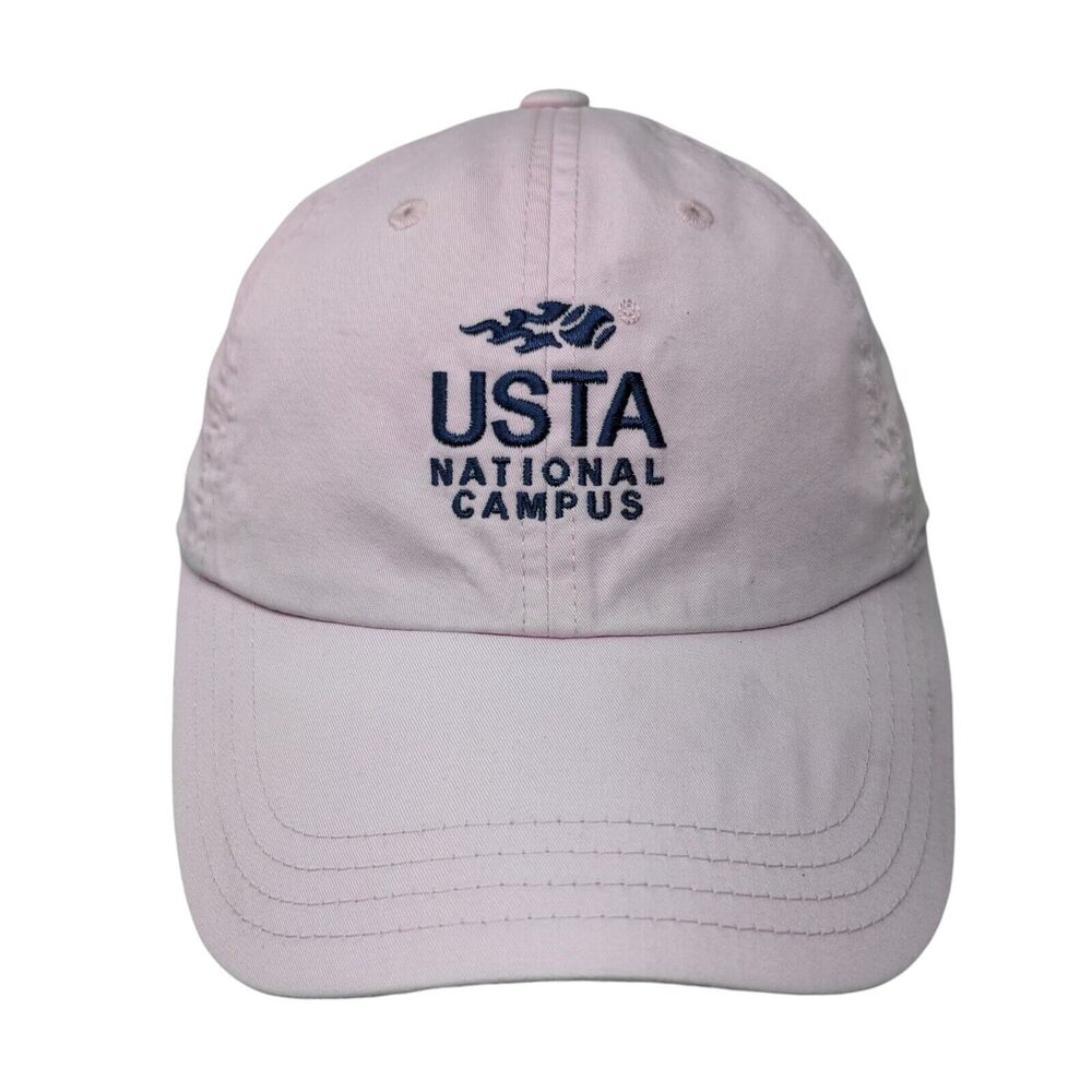 USTA National Campus Strapback Hat Pink One Size Adjustable American Needle